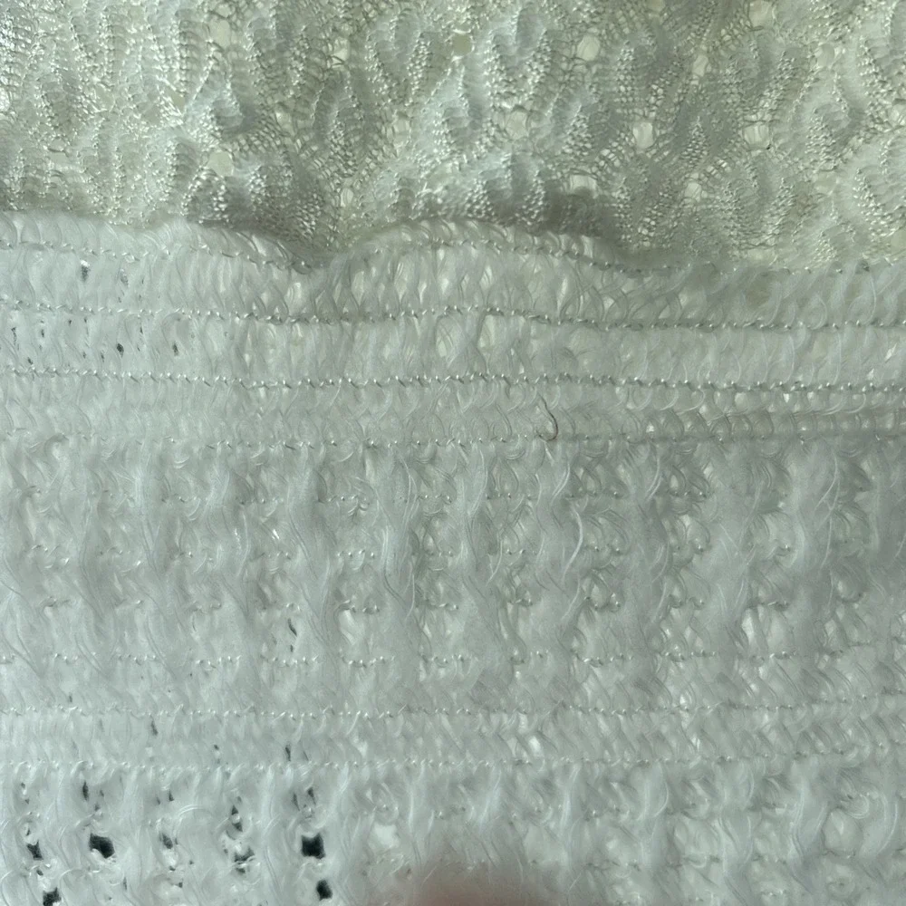 Vintage White Baby Blanket Lace Knit Christening Shower Gift Delicate Baptism 80